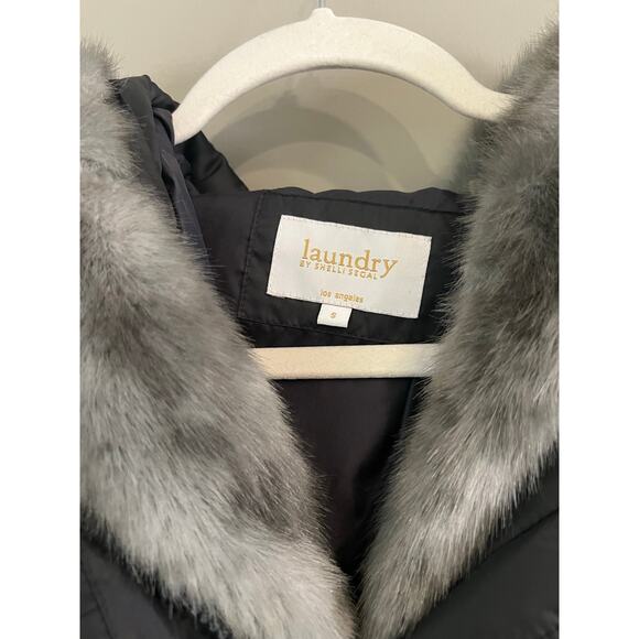 Laundry by Shelli Segal Puffer Coat Jacket w/ Fur Hood & Pockets Gray Small - Picture 5 of 5